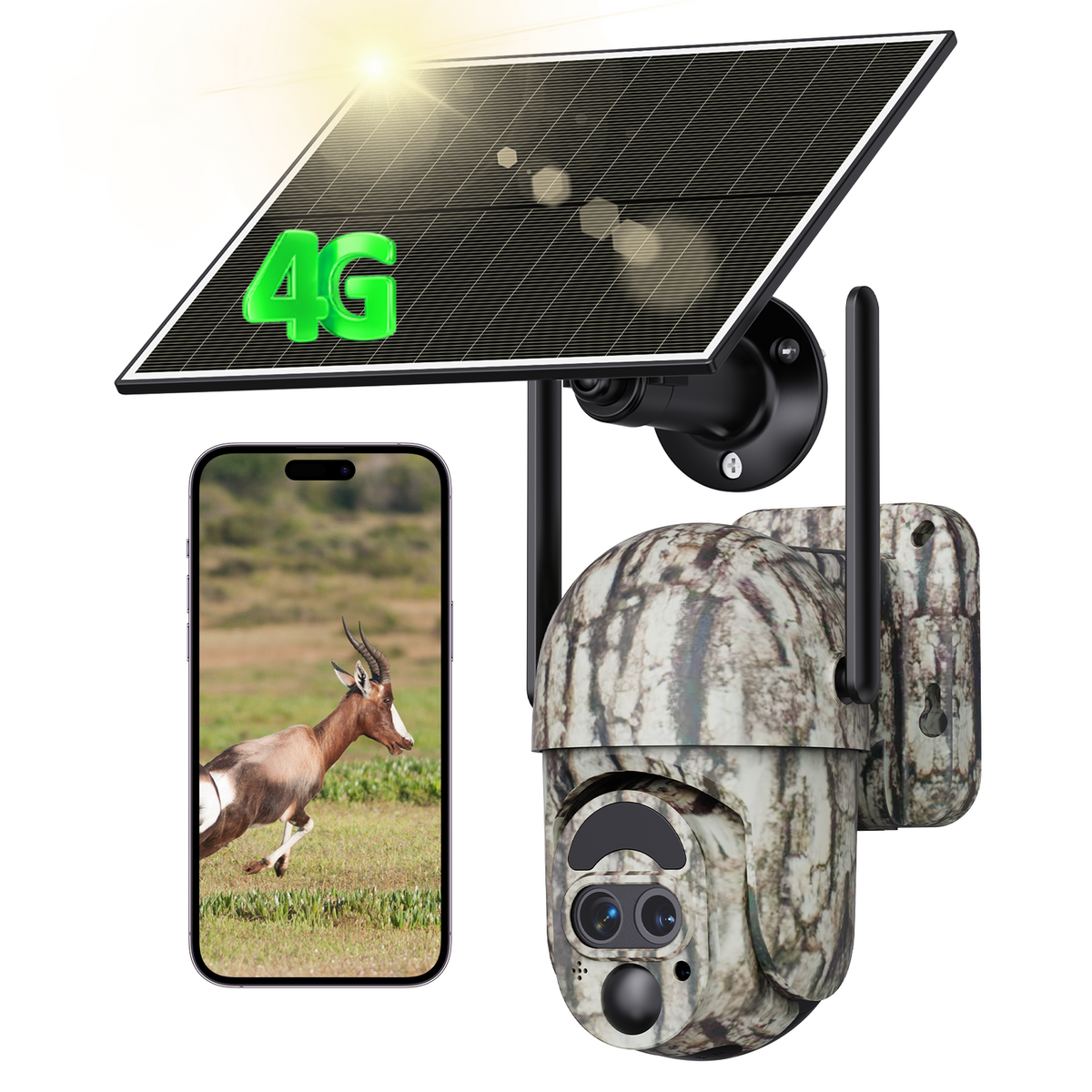 Conico 4G LTE Solar Cellular Trail Camera with Dual-Lens, 12× Hybrid Z