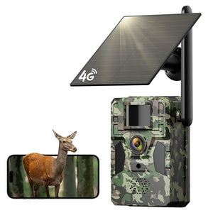 Conico 4G LTE Cellular Solar Trail Camera, 2K HD Hunting Game Camera with Night Vision, Wildlife Deer Camera, Waterproof Farm Security Camera
