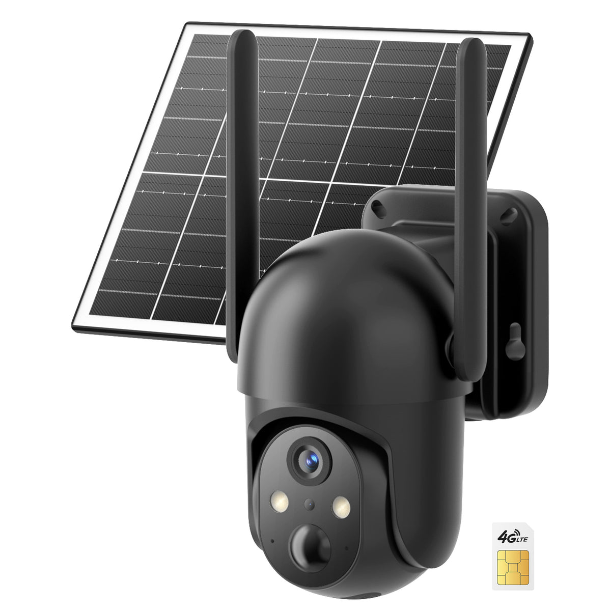 Conico 4G LTE Solar Cellular Security Camera, Black, 2K PTZ Wireless O