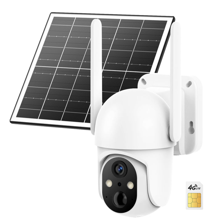 Conico 4G LTE Solar Security Camera, Wireless Outdoor Cellular PTZ 360° Home Farm Surveillance, 2K Color Night Vision, PIR Motion, Two-Way Audio, Waterproof