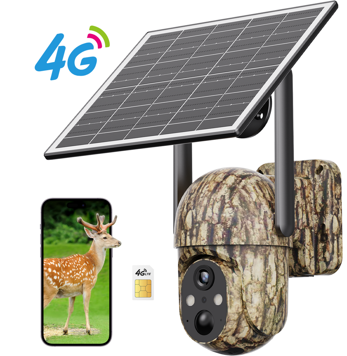 Conico 4G LTE Solar Cellular Trail Camera, 2K HD Wildlife Deer Game Hu