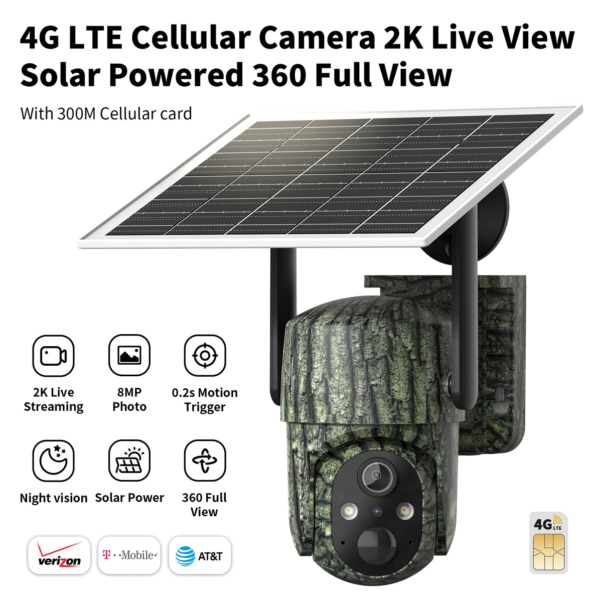Conico 4G LTE Cellular Trail Camera, Solar Powered Game Camera with PI