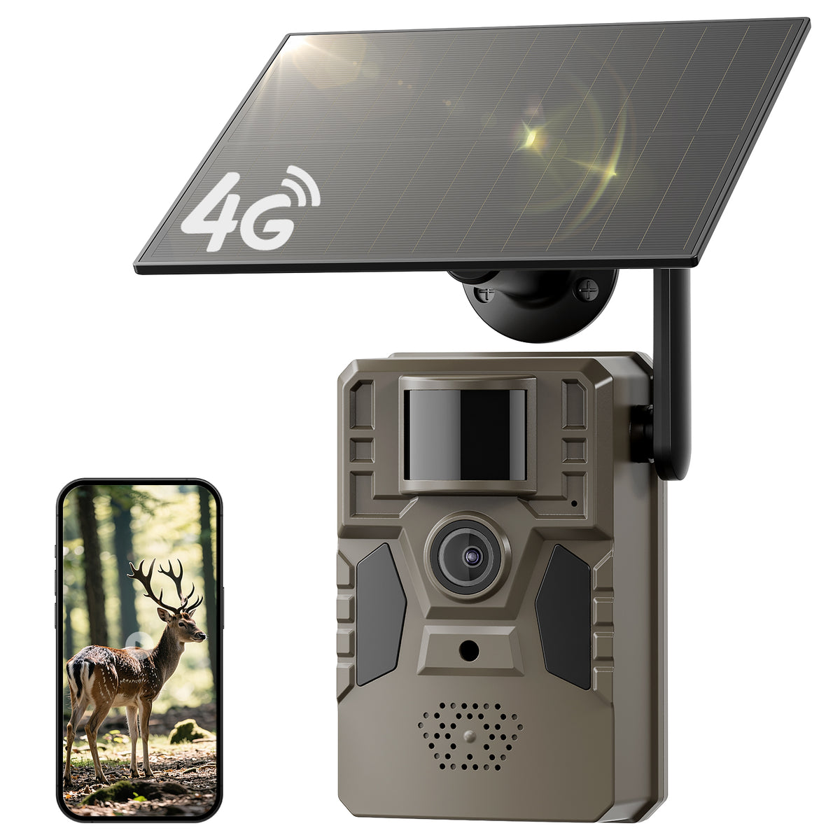 Conico Solar Cellular Trail Camera, 4G LTE Hunting Game Camera with 2k