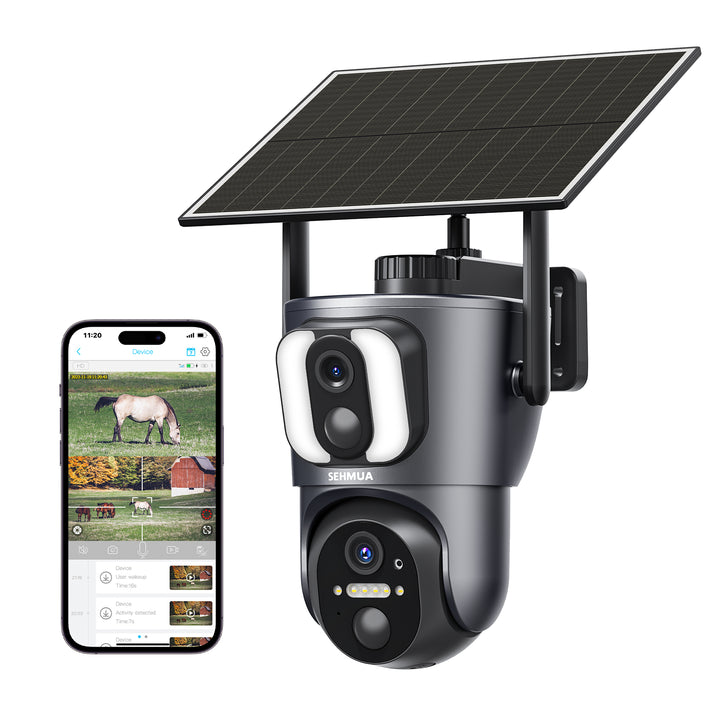 Conico 4G LTE Cellular Security Camera, Solar Camera Outdoor Wireless Dual Lens 2K Color Night Vision, PIR Motion, 2-Way Audio, No WiFi Needed for Farm Home RV