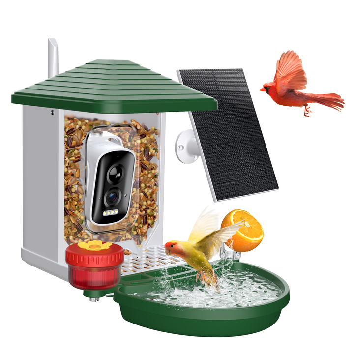 Conico Smart Bird Feeder with Camera, 5MP HD Wide Angle, AI Bird Recognition, Solar Powered WiFi Outdoor Squirrel Proof Feeder, Bird Watching Gift for Holidays Christmas Thanksgiving New Year