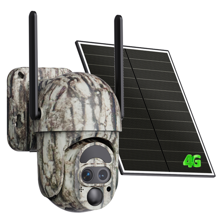 Conico 4G LTE Solar Cellular Trail Camera with Dual-Lens, 12× Hybrid Zoom PTZ, 2K Ultra HD Night Vision, PIR Motion, Wildlife Hunting Game Deer Camera, Outdoor Farm Security